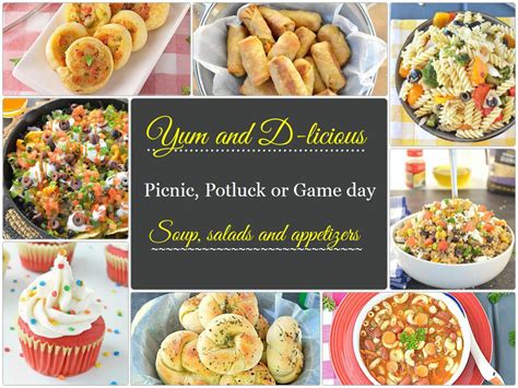 Spring rolls, wings, tea sandwiches some awesome breakfast potluck ideas include muffin tin omelettes, bacon, english muffins with jam, egg and sausage breakfast taquitos, apple crumble. Easy Game Day or Potluck Appetizers