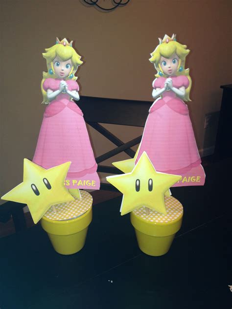 Princess Peach Birthday Centerpieces Super Mario Brothers Party Super