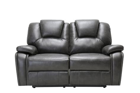 40 Contemporary Grey Leather Power Reclining Loveseat