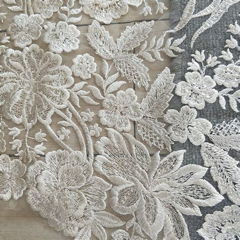 Floral Lace Fabric Bride Lace Fabric Embroidery Flower Lace Etsy