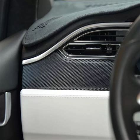 Carbon Fiber Tesla Dashboard Decoration Sticker Decal For Model X Mode