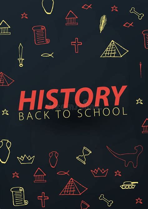 History School Subject With Hand Draw Doodles Education Banner Vector