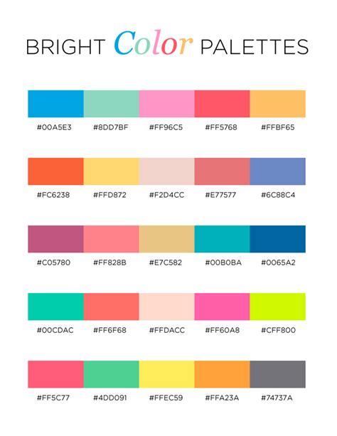 Bright Color Palettes Color Palette Bright Hex Color Palette Color