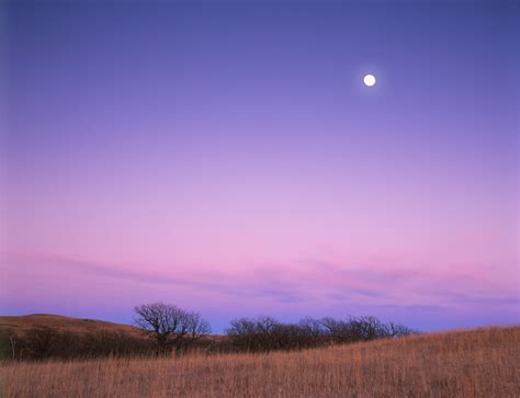 Photograph Entitled Full Moon Over Winter Prairie