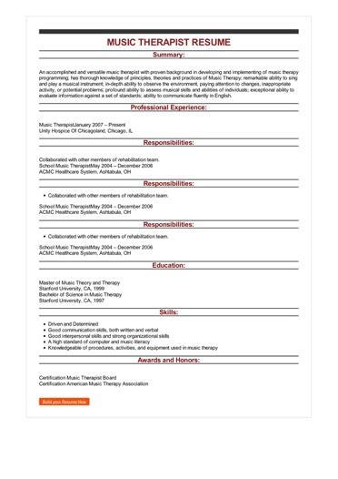 No matter what type of words, letters, symbols, icons, doodles, or numbers you wish to use, here are 27 ways to get them onto your. Sample Music Therapist Resume