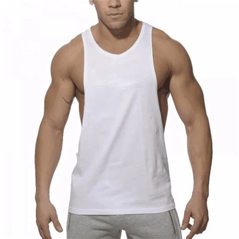 Summer Tank Tops Men Fashion Solid Undershirt Wide Sleeve Fitness Tanktop Mens Bodybuilding