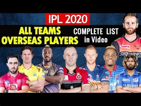 Every year, the ipl player auction brings with it a lot of excitement and thrill. IPL 2020 | All Teams Overseas Squads | Full Player List ...