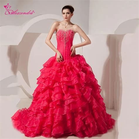 Alexzendra Ruffles Beaded Sweetheart Ball Gown Quinceanera Dresses Lace