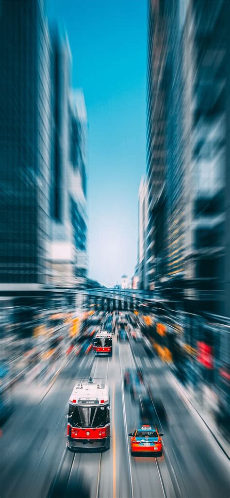 Time Lapse Photography Of Vehicles In Busy Road Iphone X Wallpapers