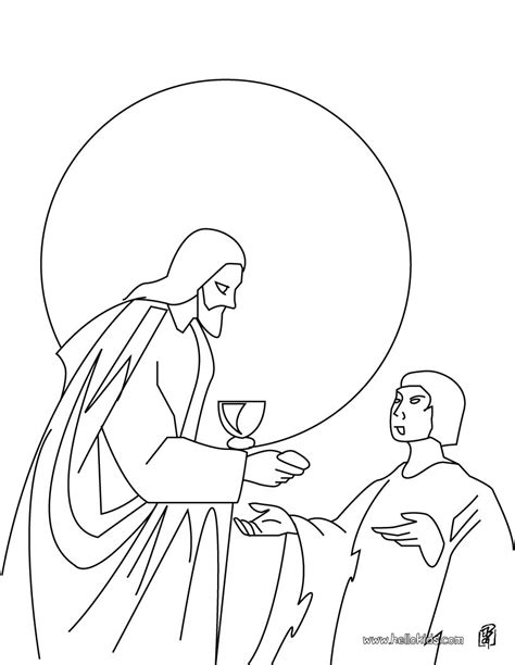 Jesus Sharing Bread And Wine Coloring Pages