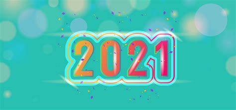 Beautiful 2021 Banner With Confetti On Green Bokeh 1233265 Vector Art