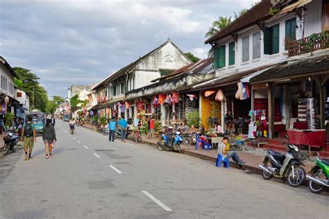 The Main Street In Luang Prabang Laos Editorial Image Image Of Tourism Travel