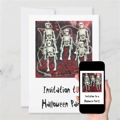 Halloween Party Invitation Skeletons Invitation Zazzle