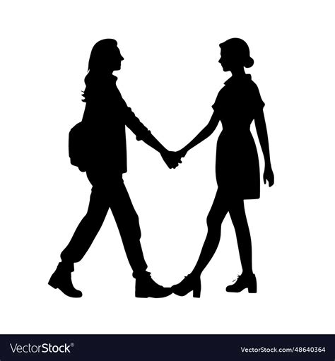 Young Female Lesbian Couple Lgbt Royalty Free Vector Image