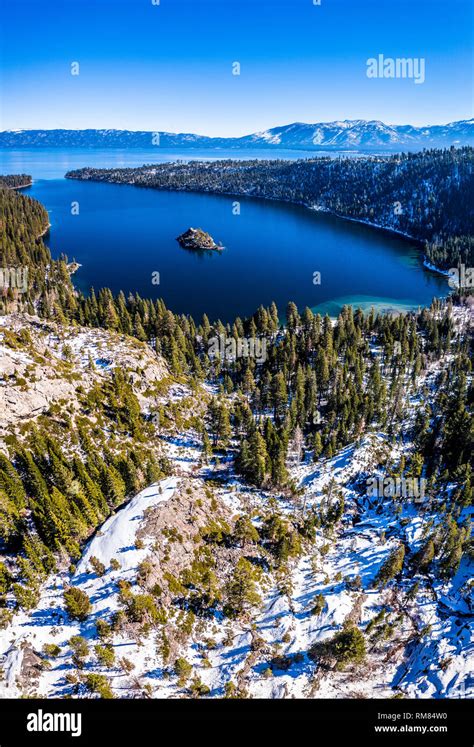 Aerial Emerald Bay Lake Tahoe California Usa Panorama Stock Photo Alamy