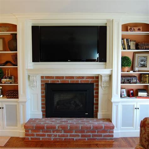 Over Mantel Tv Cabinetry Tv Over Fireplace Home Fireplace Fireplace