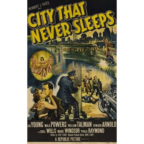 City That Never Sleeps Movie Poster Style A 11 X 17 1953