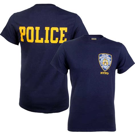 Nypd Badge T Shirt With Police On Back