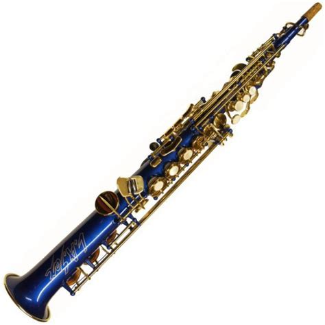 LA Soprano Saxophone Bb soprano sax straight blue lacquer