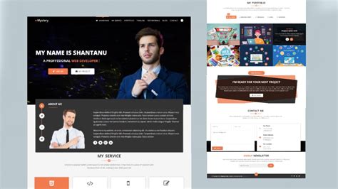 Responsive Personal Portfolio Website Html Css And Javascript