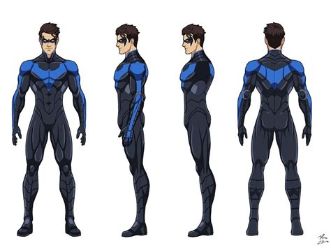 Nightwing Character Turnaround Superhero Design