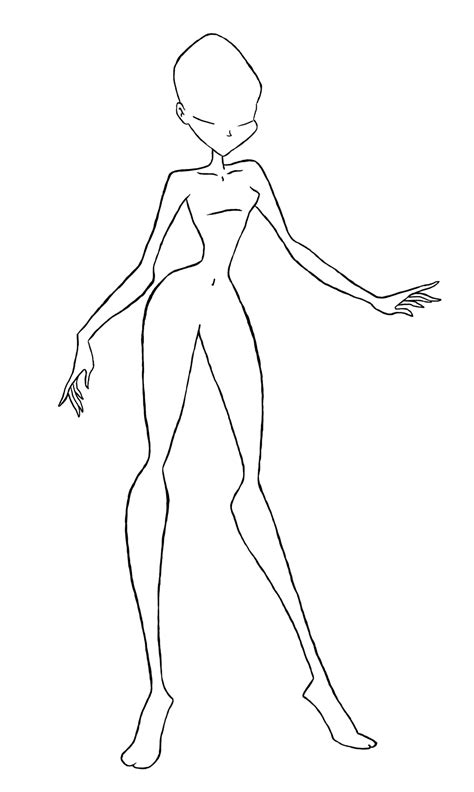 Anime Base Full Body Sketch Coloring Page
