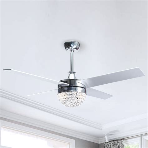 Because ceiling fans come in so many different sizes, it's important that you have the right sized fan for the width you don't want an earthy home, but have a chrome ceiling fan. 48" Contemporary Crystal Ceiling Fans with Lights and ...