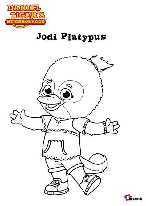 Click on the coloring page to open in a new window and print. Jodi Platypus character Daniel Tiger's Neighborhood ...