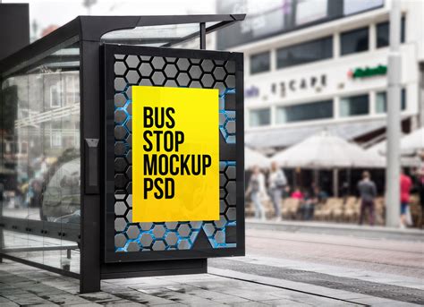 outdoor advertising bus stop mockup psd good mockups