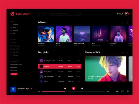 Music Dashboard Mobile Web Design Web App Design Web Design Trends