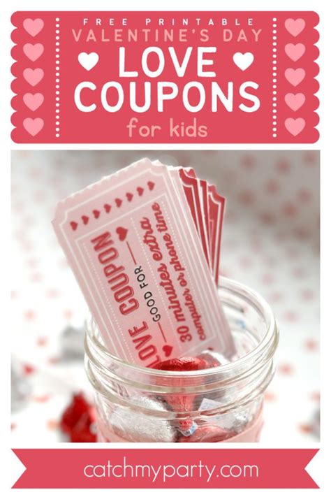 Free Printable Kids Valentines Day Love Coupons Catch My Party