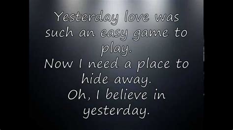 Yesterday The Beatles Letra