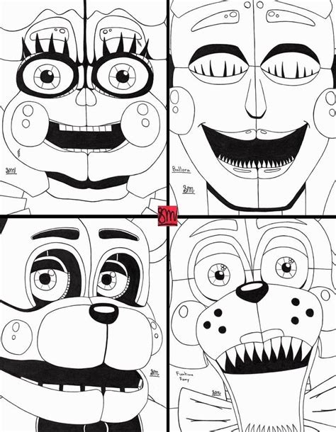 Fnaf Funtime Freddy Coloring Pages Five Nights At Freddy S Coloring