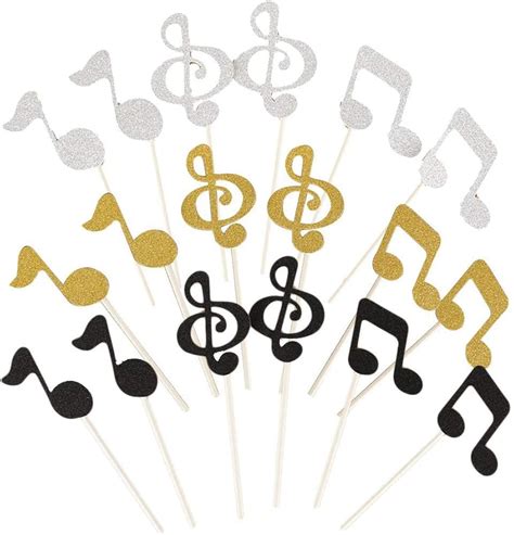 36 Pieces Music Party Cake Decoration Musical Notes Cake Topper Music