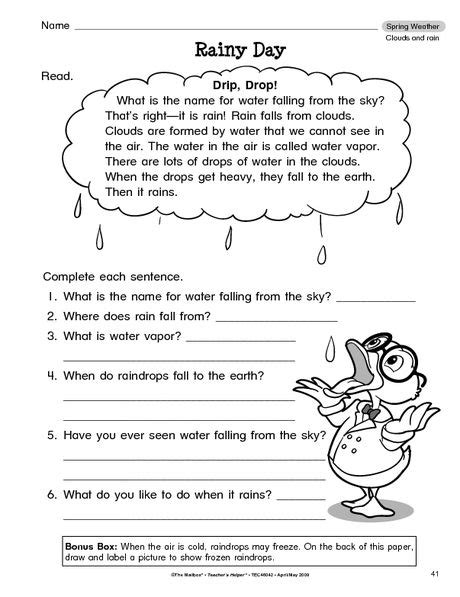 This Worksheet Features Informational Text And Follow Up Statements