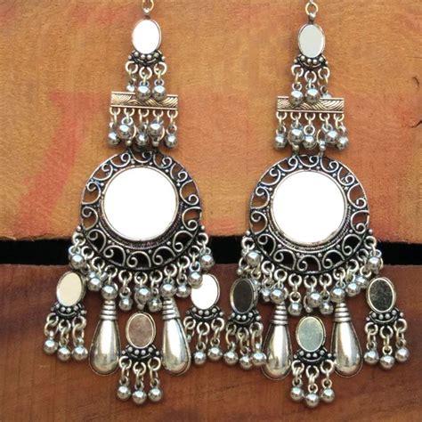 Shop ebay for great deals on bicycle mirrors. Oxidised Silver Mirror Earring | FashionCrab.com | Indian ...