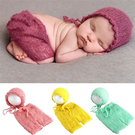 Baby Newborn Soft Mohair Knitting Bonnet Hat Photo Photography Prop Cap