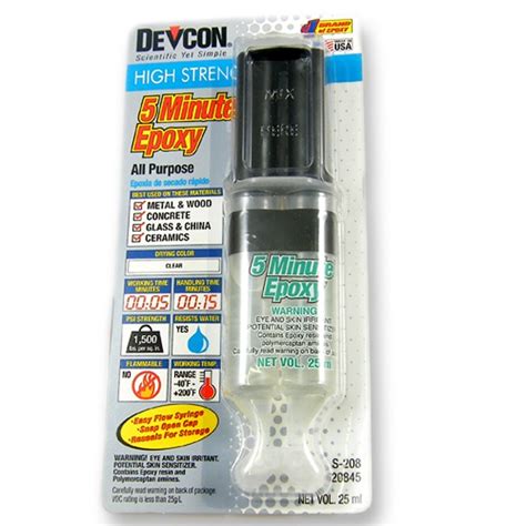 Devcon 5 Minute Epoxy Glue Syringe 28g The Bead Shop