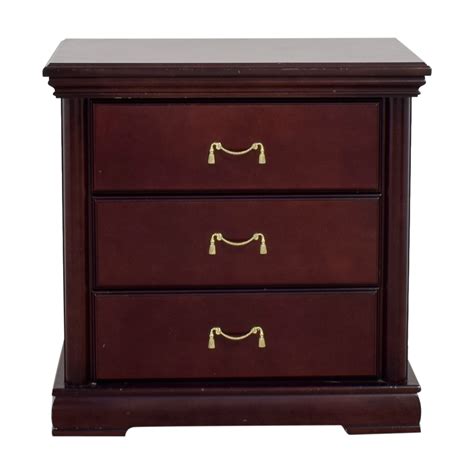 There's a problem loading this menu right now. 90% OFF - Three-Drawer Cherry Wood Nightstand / Tables