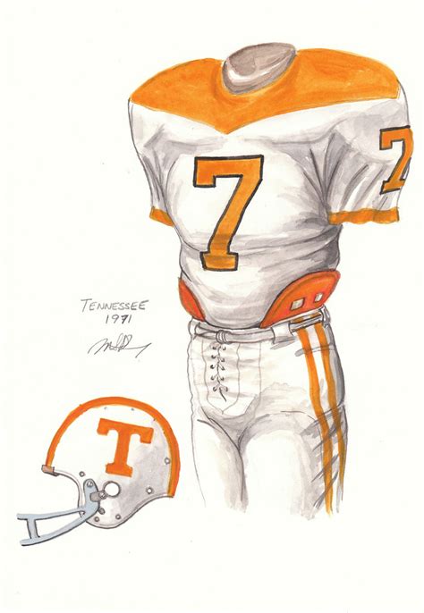 Tennessee Volunteers 1971 Football Uniform Artwork Flickr