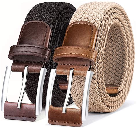Belt For Men 2unitswoven Stretch Braided Belt T Boxed Golf Casual