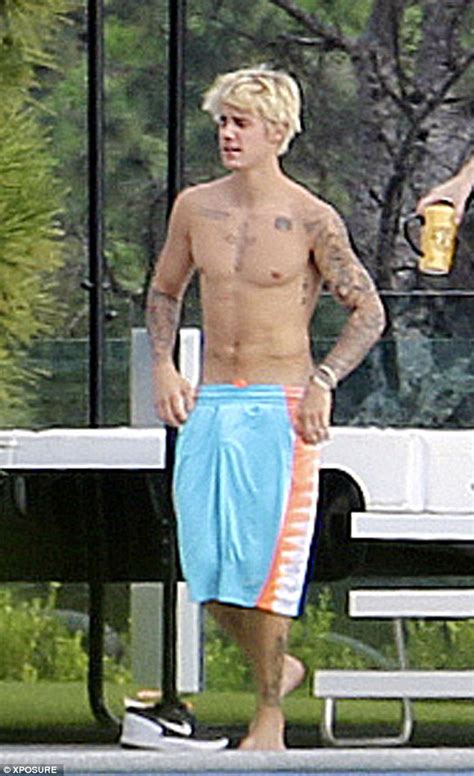 justin bieber goes shirtless with kendall jenner after night of partying daily mail online