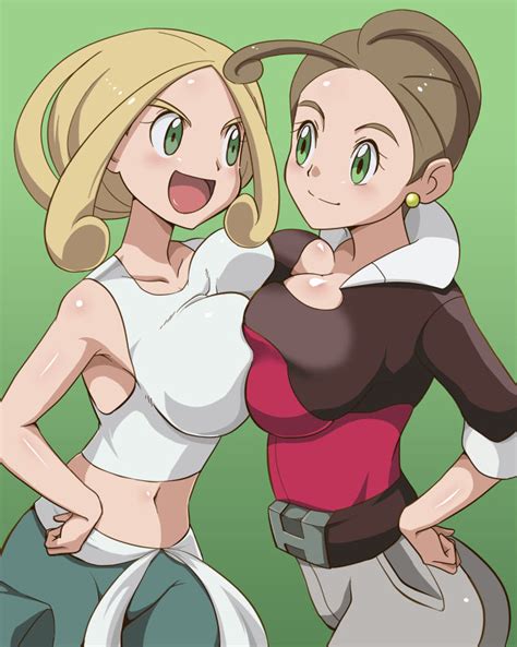 Rule 34 2girls Alexa Pokemon Breast Breast To Breast Cleavage Green Eyes Gym Leader Huge