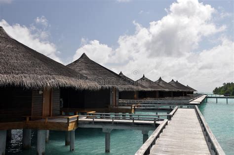 Water Villas On Kuramathi Island Maldives Stock Image Image Of Calm