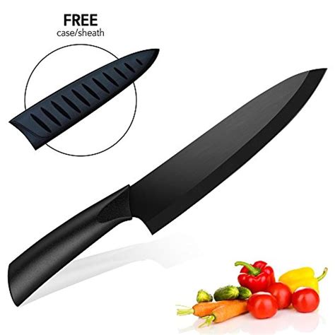 Ceramic Chefs Knife Best And Sharpest 8 Inch Black Professional Kitch
