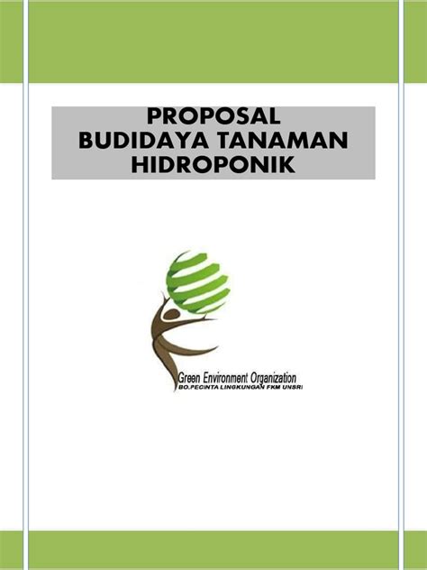 Proposal Budidaya Tanaman Hidroponik Pdf