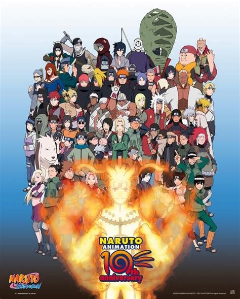 Poster Affiche Naruto Shippuden 10 Ans 40 X 50 Cm Naruto Tokusatsu