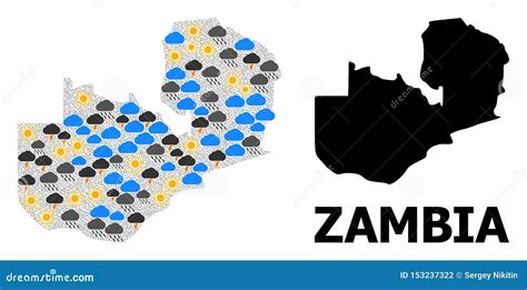 Climate Mosaic Map Of Zambia Stock Illustration Illustration Of