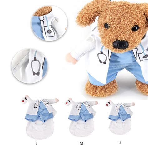 Funny Pet Costume Dog Cat Costume Clothes Dress Apparel Doctor