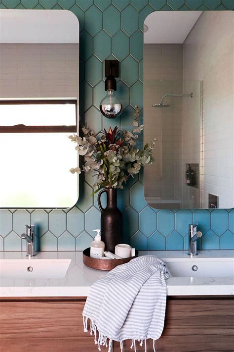 Time for me to actually stick to one room long enough to finish it. Bathroom vanity with teal tiles - mypoppet.com.au | Teal ...